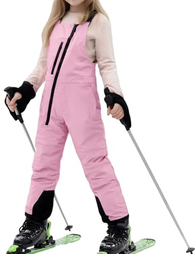 TABSIRAH Tuta da neve per bambini, termica, antivento, pantaloni da sci impermeabili con cinghie regolabili, per inverno, snowboard, escursionismo, arrampicata, 160 cm.