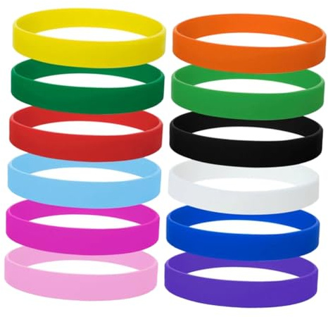 SILENRADAWN Braccialetti 12 Pezzi per Feste di Compleanno in Silicone Elastici e Impermeabili, Accessori alla Moda per Attività Scolastiche e Party Divertenti