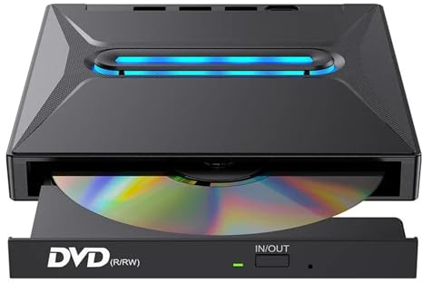 MOOILKO Masterizzatore Blu-Ray esterno multifunzionale DVD CD +/-RW con lettore di schede SD Unità ottica Hub-Co Archiviazione e backup dei dati(CD DVD Burner)