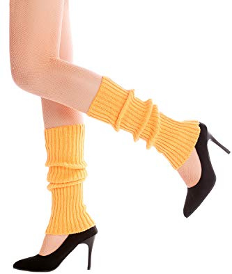 dressmeup - W-020A-orange Stulpen Beinwärmer Beinstulpen im 80er Jahre Stil orange Aerobic