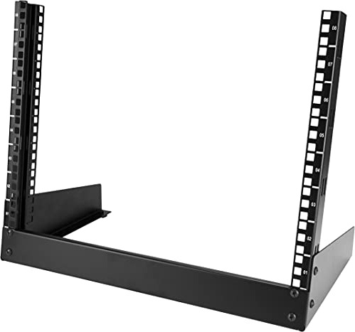 StarTech.com 8HE Netzwerkschrank mit offenem Rahmen - 19 2 Pfosten Freistehendes Tisch Rack für Computer, Server, AV, Medien, IT & Daten Geräte (RK8OD)