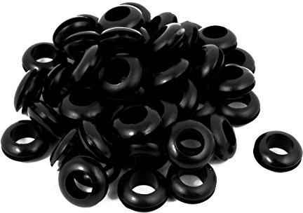 sourcingmap 50 PCS 10mm Dia Double Sides Rubber Wire Grommets Gasket Ring Cable Protector Black