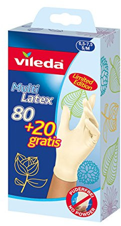 Vileda Guanti Monouso in Lattice Multiuso, Piccoli / Medi, Confezione da 100 Pezzi