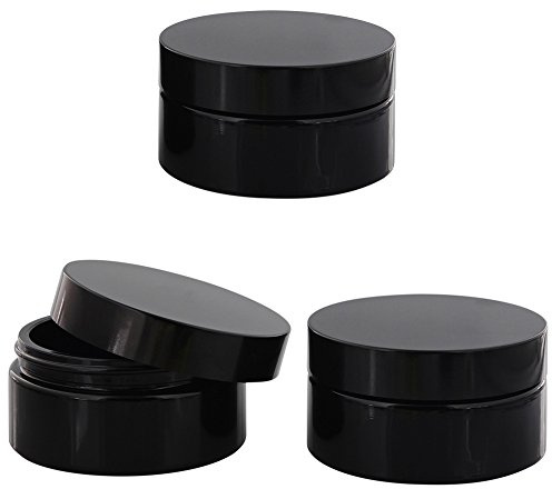 Miron-Glas Violett Tiegel 200 ml m. Deckel, Leere Kosmetex Violettglas flache Dose, Kosmetik-Dose, 3× 200 ml