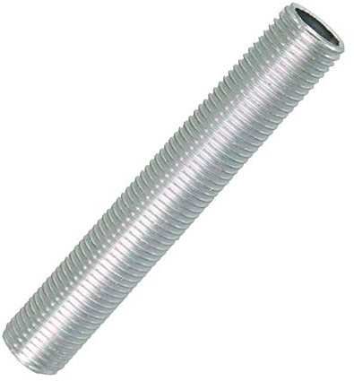 10 Stück Gewinderohr M10x1 x 50mm Eisen verzinkt Lampenrohr Anschlussrohr Stahlrohr mit Rohr-Gewinde Feingewinde