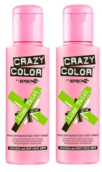 Crazy Color Set von 2 semi-permanenten Haarfärbungen 100 ml (Lime Twist)