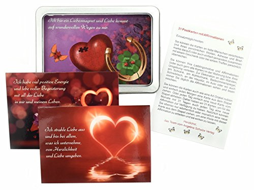 Angelina Schulze Affirmationen Liebe mit 31 Sprüchekarten zur Affirmation - Sprüche von Herzen als Karten Liebe Set - Affirmationskarten für Erwachsene (31 Stück Postkarten Set Liebe)