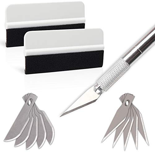 EHDIS Kit Herramientas para la Instalación de Vinilos, Herramientas de Lámina - Cortador de Vinilo con Cuchillo de Precisión y 10 Cuchillas de Repuesto y Espatula Vinilo