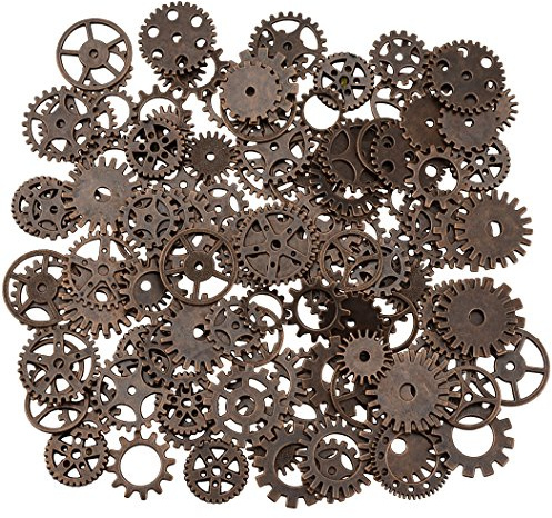 200 Gramm sortierte Vintage Bronze Metall Steampunk Schmuck machen Charms Cog Watch Wheel (Kupfer)