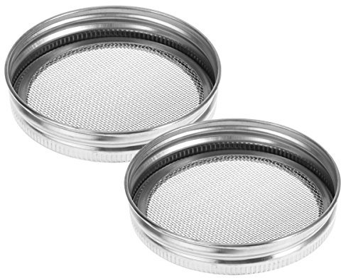 OUNONA 2 St¨¹cke Sprossengl?Ser Deckel Edelstahl Sprie?en Deckel f¨¹r Mason Jars Einmachglas (Silber)