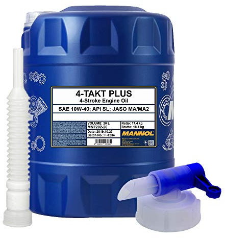 20 Liter, MANNOL 7202 4-Takt Plus 10W-40 MA2 Motoröl