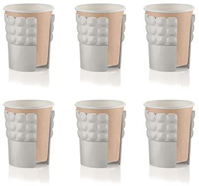 Guzzini - Tiffany, Set di 6 Portabicchieri Universali - Grigio Tortora, 13,4 x 8 x h16,5 cm - 199700158