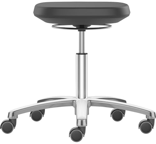 bimos | Labor-Arbeitshocker | mit Alu-Fußkreuz | mit Rollen Soft-Touch-PU