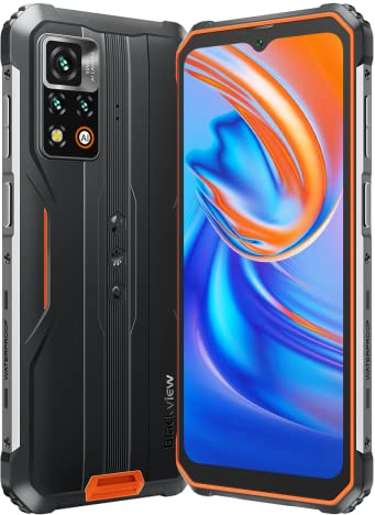 Blackview BV9200 Outdoor Smartphone ohne Vertrag, 6.6'' 120Hz 2.4K Display, 50MP AI Kamera,8GB+256GB,3 Kartensteckplätze, LED Benachrichtigung, IP68 Android 12 Handy, NFC Kabellose Aufladung Orange