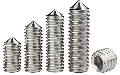 BOYALE 50 Stück Sechskant-Innensechskant-Gewindestifte M2 M2,5 M3 Kegelspitze Madenschraube 304 Edelstahl selbstschneidende Schrauben für Metall (Color : Stainless Steel, Size : 6MM_M2.5-50PCS)