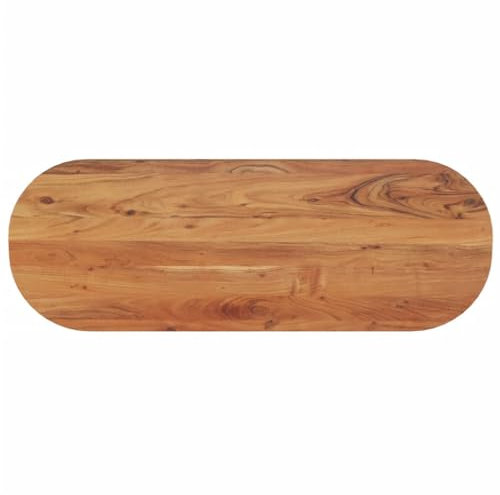 vidaXL Tischplatte, Holzplatte Holztischplatte Oval, Möbelplatte Platte für Beistelltisch Bartisch, Massivholzplatte Schreibtischplatte Ersatzplatte, 110x40x2,5cm Massivholz Akazie