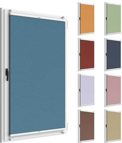 NIBLO Wabenplissee ohne Bohren Faltrollo für Fenster nach Maß Doppel Jalousie Thermo Blickdicht Rollo Klemmträger Klemmhalter Farben (mit Klemmträger, Breite 121-150cm, Höhe 131-230 cm)