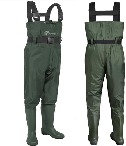Croch Wathose für Herren Damen Wasserdicht mit Gummistiefeln – Ideal für Angeln und Outdoor-Aktivitäten (39)