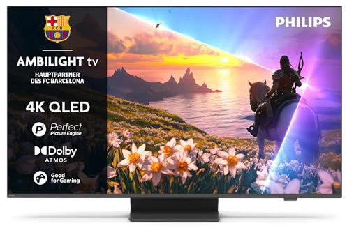 Philips Ambilight 65PUS8600 4K QLED Smart TV - 65 Zoll Display mit P5 Perfect Picture Engine Ultra HD, Titan OS, Dolby Vision und Dolby Atmos Sound