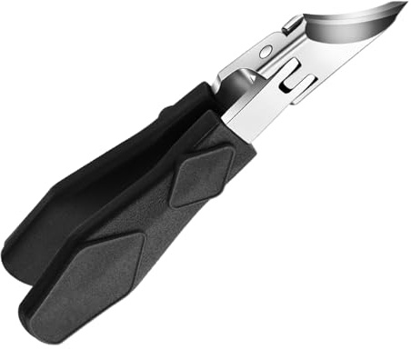 Tagliaunghie Angolato, Tagliaunghie per Unghie Incarnite, Grande Apertura, Tronchesino Unghie Piedi, Ergonomico Inclinato, Rifinitore Di Precisione, Acciaio Inossidabile, Bocca Lunga, 10,2x1,8cm, nero