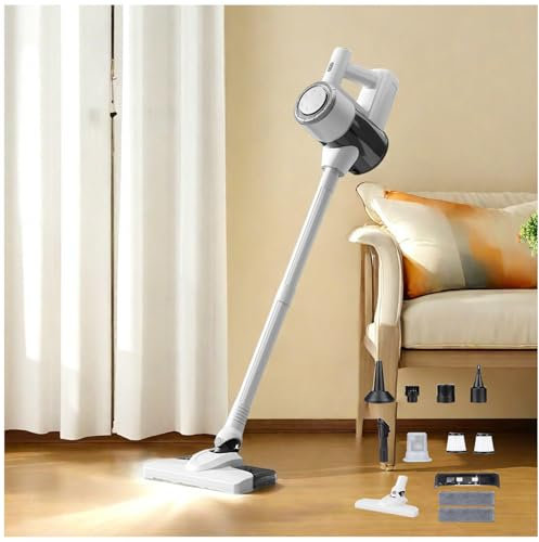 MeLtor Aspirateur Balai Laveur 120W 18Kpa 35 Min, Aspirateur Lavant Léger Puissant Aspirateur Laveur sans Fil pour Sol Dur Tapis Poils d'animaux Voiture,White