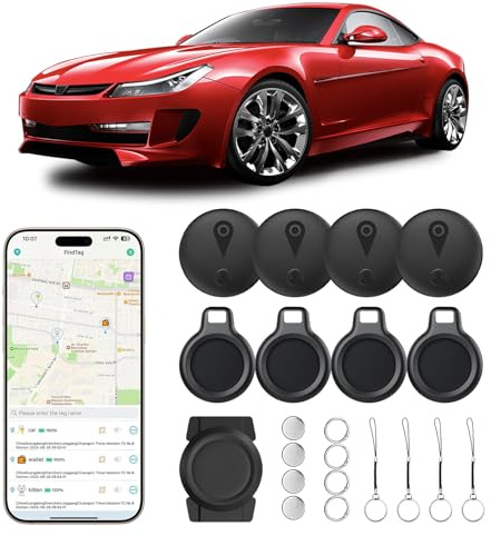 4pcs GPS Tracker Auto für iOS, Car Tracker Ohne ABO für Apple „Wo Ist?“