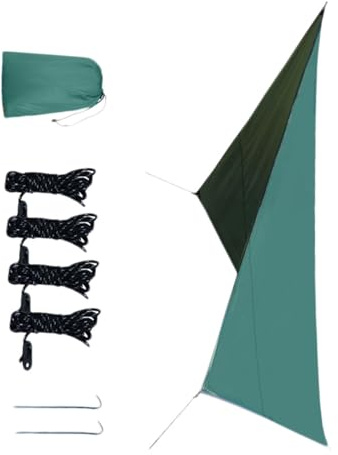 TOYANDONA Vela Parasole da Picnic Oxford Spesso, Telo Ombreggiante Antivento Verde per Campeggio e Giardino, Copertura Esterna Versatile per Relax All’aperto