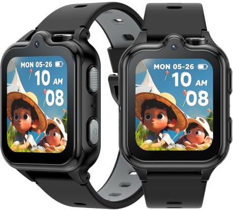 DOOGEEEco Anyscene S3 Montre Connectée Enfant GPS, Écran HD De 1,72 Pouces, Appels Vidéo 4G LTE, Étanchéité IP68, Mémoire de 16 Go, Batterie 900 mAh, Podomètre Réveil Jeux Cadeau Anniversaire, Noire