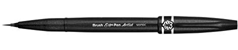 Pentel SESF30C-AX - Rotulador Pentel Artist con punta de pincel extrafina, Color negro