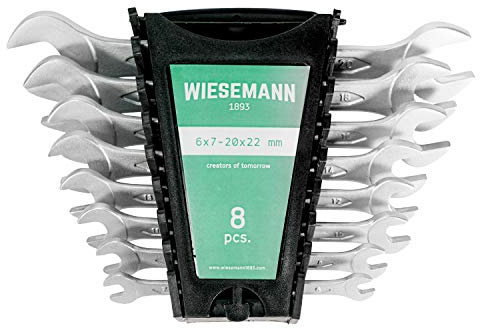 Doppelmaulschlüssel Set 8tlg. 6-22mm von WIESEMANN 1893 I Gabelschlüssel Satz im Werkzeug Halter I 81277