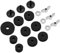 Flexzion 18 Stücke Cymbal Ersatz Zubehör, Unterlegscheiben für Beckenständer Hi-Hat Kupplung Filze Flügelmuttern Beckenstapler Becken-Hülsen Trommel Zubehör Trommelsatz(Schwarz)