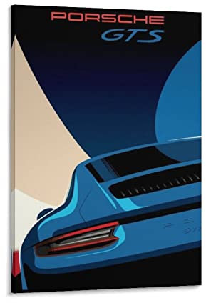 KWID Supercar Poster für Porsche 911 GTS Sportauto-Poster, dekorative Malerei, Leinwand, Wandposter und Kunstbild, moderner Familien-Schlafzimmer, Dekoration, Poster, 60 x 90 cm