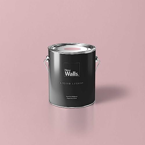 New Walls Premium Wandfarbe Pink, Rosa Liquid Luxury Dispersionsfarbe für Innenräume – 2,5 L