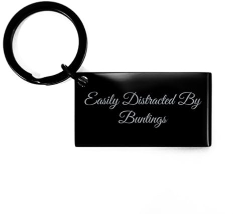 Easily Distracted By Buntings Keychain
