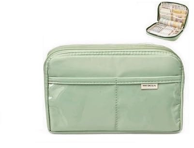 UIVXXUD Kawaii Cute Aesthetic Pencil Case - Large Capacity Canvas Pen Pouch Bag (Green)