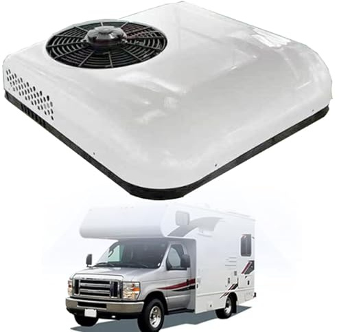 Aire acondicionado de RV de 12V/24V, aire acondicionado para techo de camiones para camiones, autocaravanas y caravanas, enfriamiento eficiente para viajes cómodos en remolques y camisetas,24V
