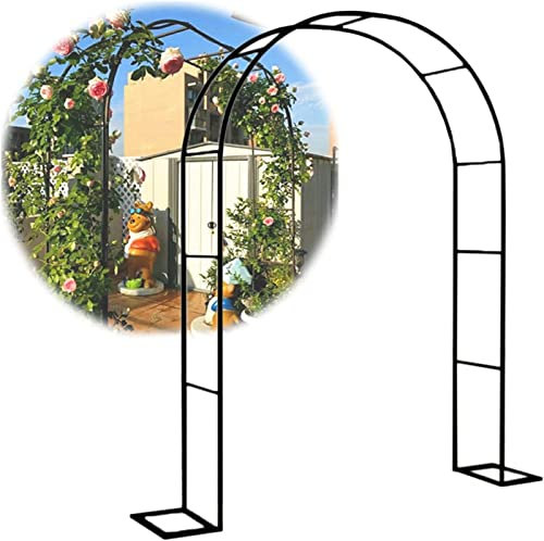 QGBOXDSV Rosenbogen, Garten-Torbogen Aus Metall, Pergola Rankhilfe Verzinkt Rost, Laubengang Rankgestell Mit Sockel Für Verschiedene Kletterpflanzen, Einfache Montage, 6 Größen,180x220x40CM