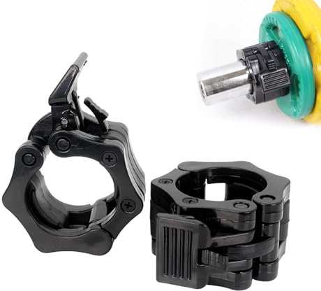 Cerioll Cierres para Pesas De 50mm, Abrazaderas Mancuerna para Barras, 2 Piezas Bloqueadores para Barras De Pesas, Barbell Collars, Cierre Rápido, Hebilla para Mancuernas, Negro