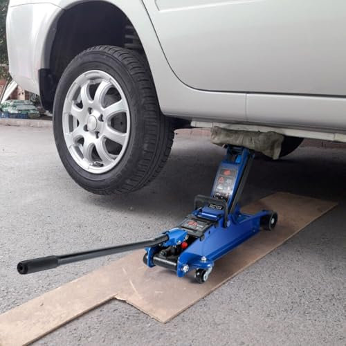 CROWNSHOP Cars Jack Hydraulic 2.5 Ton Trolley Jack Low Profile Hydraulic Floor Lifting Lift Car Van Garage Repair Tool Portable Workshop Equipment Steel Lifting Range for Car Van Garage