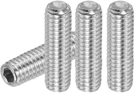 PATIKIL 20 Stück Madenschraube M6 x 18mm, 304 Edelstahl Madenschrauben Set für Türklinken Halterung Möbel Lampen Wasserhahn Reparaturen, Silber Innensechskant Gewindestifte Schrauben Set