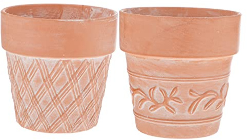 Toddmomy Maceta de Terracota Roja para Suculentas y Flores, 2 Piezas, Diseño Creativo, Adecuado para Hogar y Escritorio, Decoración Interior Estilo Aleatorio