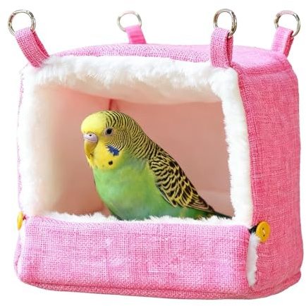 Parakeet Nest | 5 Temperature Heating Hammock | Parakeet Heating Nest with Cushion | Cockatiels Cockatoos Finch Hamster Home Indoor Balcony Garden Outdoor Neck