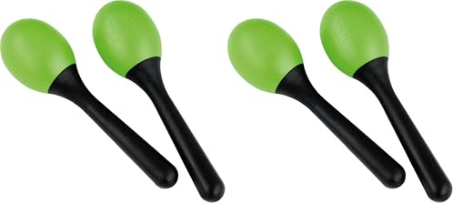 Nino Percussion Small Egg Maracas - 1 Paar kleine Shaker für Kinder ab 3 Jahren - Musikinstrument - Kunststoff, Schwarz und Grün (NINO569GG) (Packung mit 2)