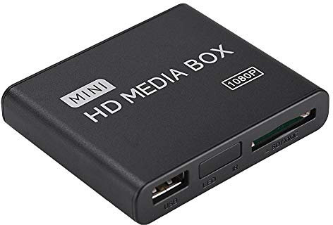 VBESTLIFE Lettore Multimediale Full HD 1080P Mini Full HD Lettore Multimediale Media Player con TelecomandoMedia Player Box Supporto USB MMC RMVB MP3 Avi MKV(Black)