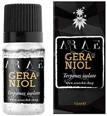 ARAE - Terpène Pur Géraniol - 100% pure organique de qualité alimentaire, fabriqué en Espagne, qualité GMP, 10ml