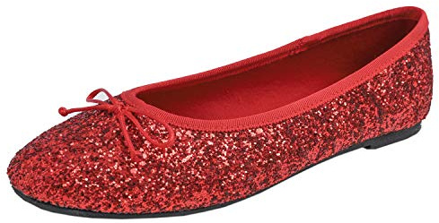 Feversole Women's Memory Foam Cushion Glitter Ballet Flat, Memory Skum Pad för kvinnor med blank platt överdel ballerina
