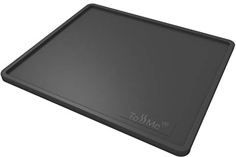 ToSSme Espresso-Stopfmatte I 15 x 17cm lebensmittelechte Silikon-Kaffeetamper I Kaffee-Tamp-Matte I wasserdicht, hitzebeständiges Stopfkissen und Tamp-Station schwarz TM-CO05
