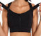 CLOUSPO Women Sports Bra Front Fastening High Impact Zip Front Post Surgery Running Yoga Zip Front Bras Crop Top with Adjustable Straps(M, Black)