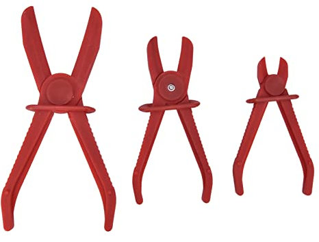 OFUNGO DIY Professional Repair Combination Self Grip Pliers Set，3Pcs Flexible Hose Line Pliers Set Straight Jaw Insulated Nylon Brake Fuel Oil Water Hose Clamps Auto Tools