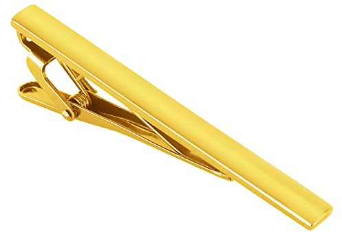 Kcmell Slipsklämma för män, guld slipsnål klassisk slipsnål för män, långa stilar slipsnål klämma fyrkantiga kanter slipsklämmor för affärsjubileum bröllop och vardagsliv, 60mm x 6mm, Järn, Ingen ädelsten